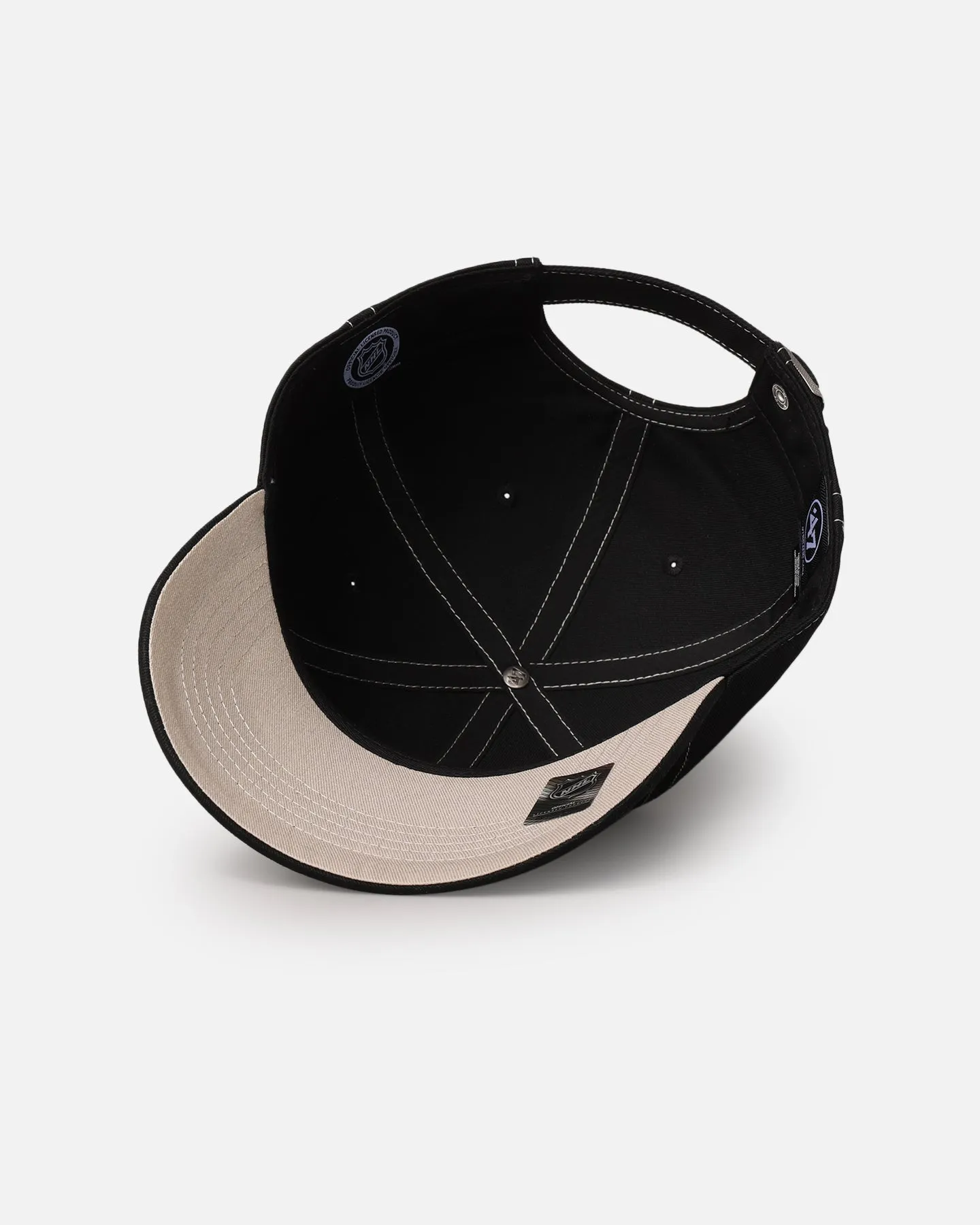 47 Brand Chicago Blackhawks 'Contrast Stitch' 47 Clean Up Strapback Black/Bone