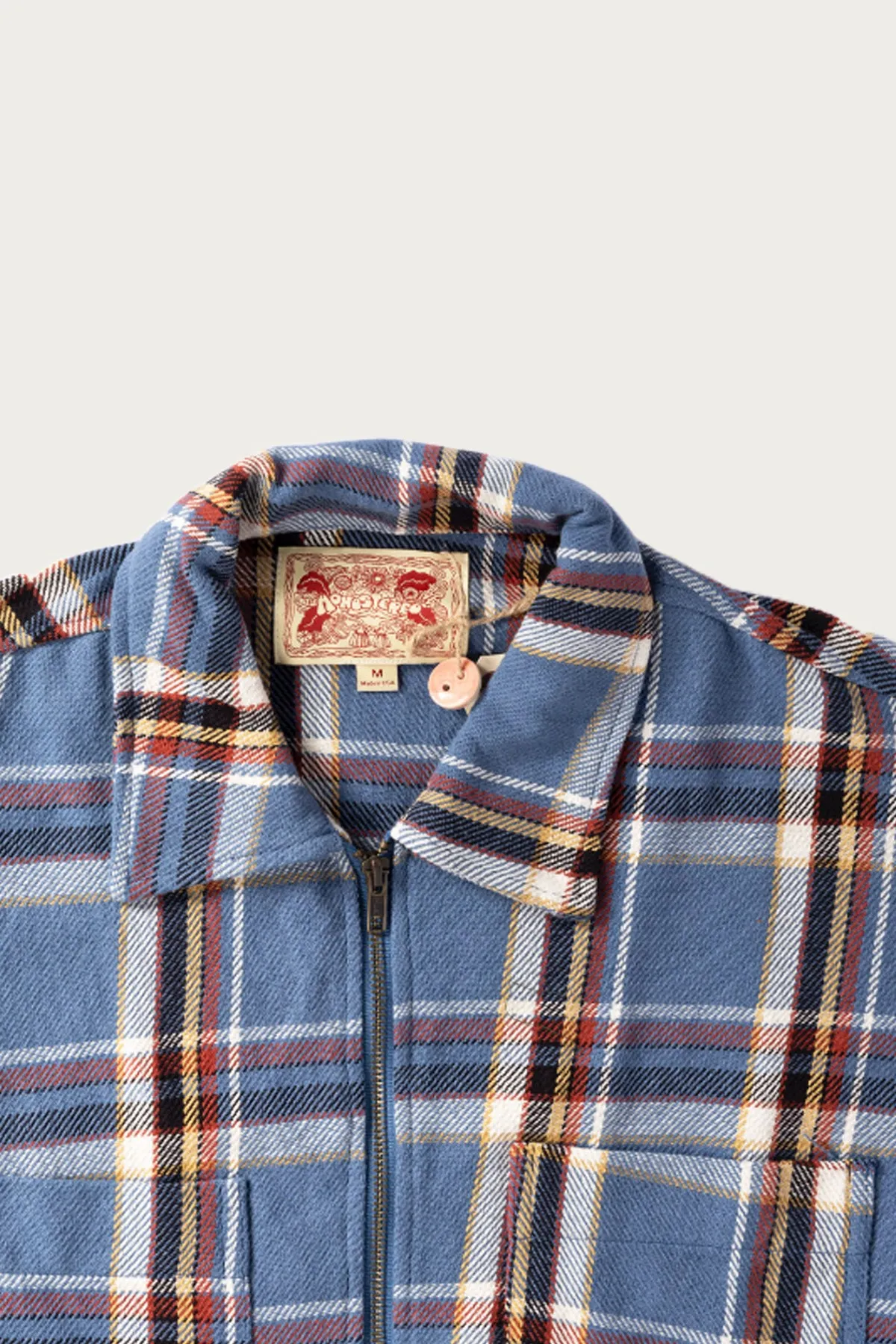 4am Plaid Zip Shirt - Washed Blue