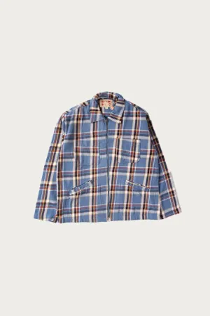 4am Plaid Zip Shirt - Washed Blue