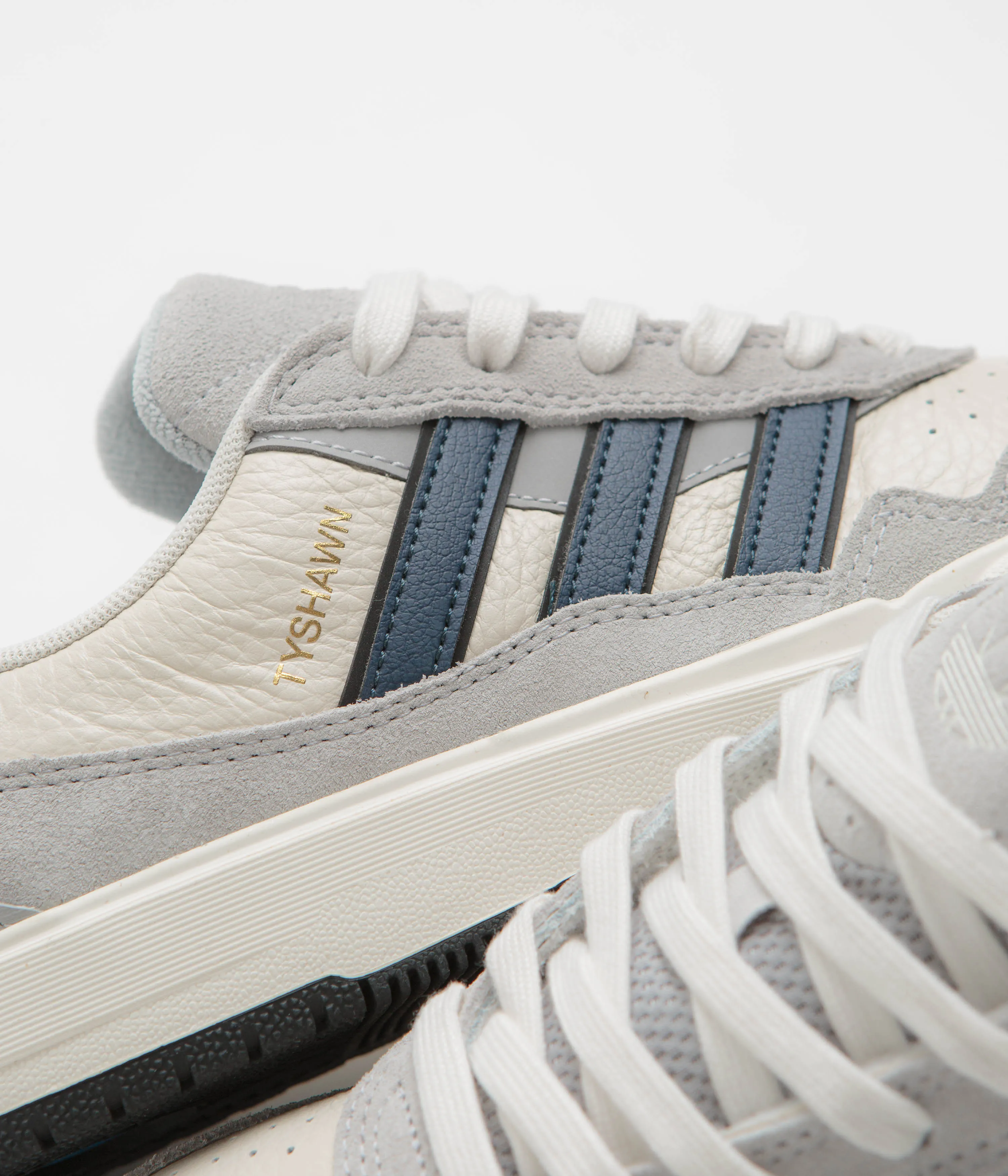 Adidas Tyshawn II Shoes - Grey Two / Collegiate Navy / Chalk White