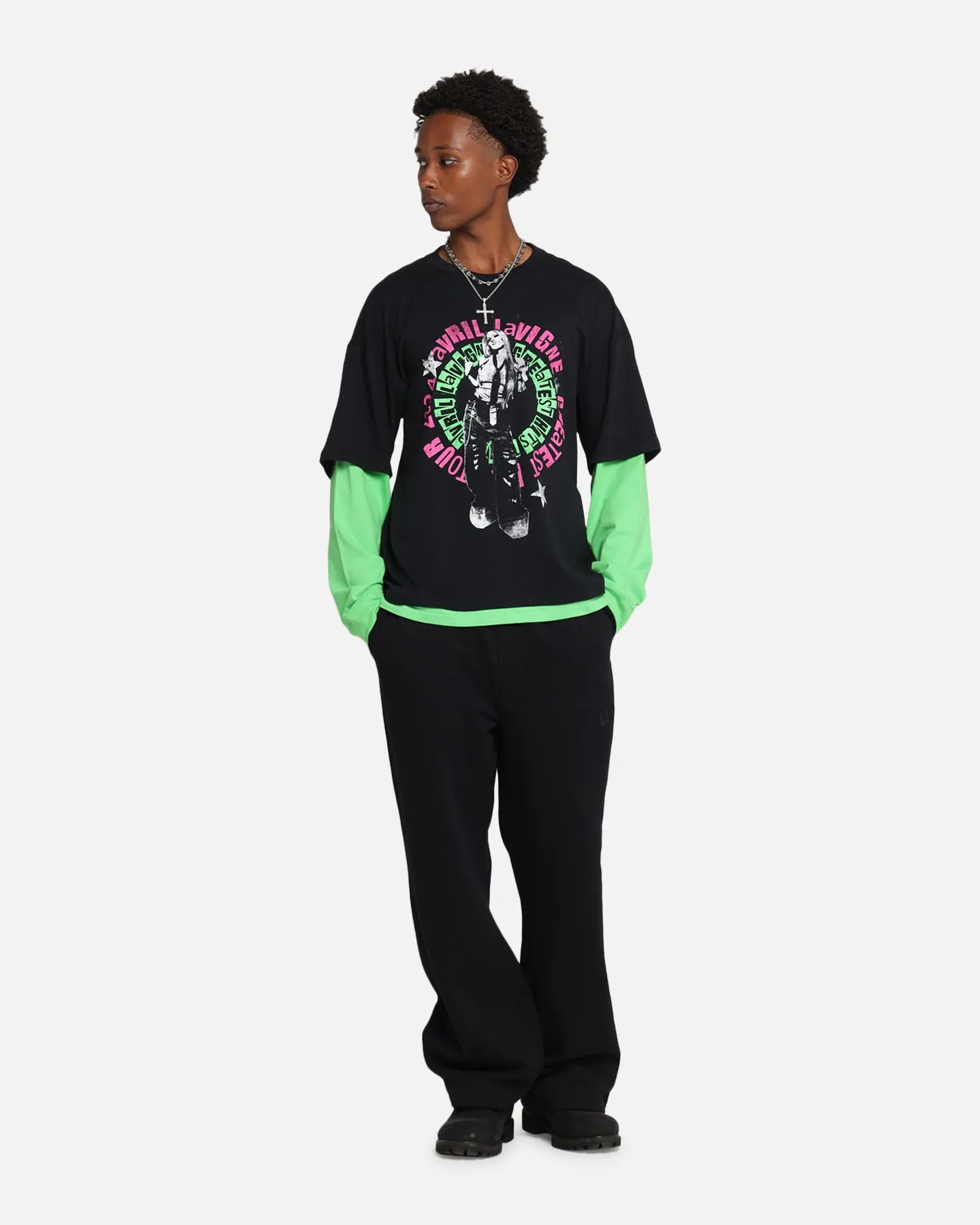 Avril Lavigne Avril Layered Long Sleeve T-Shirt Black Wash