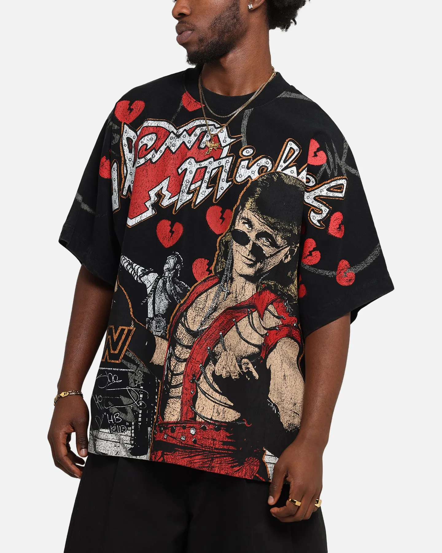 Culture Kings X WWE Shawn Michaels All Over Print T-Shirt Black