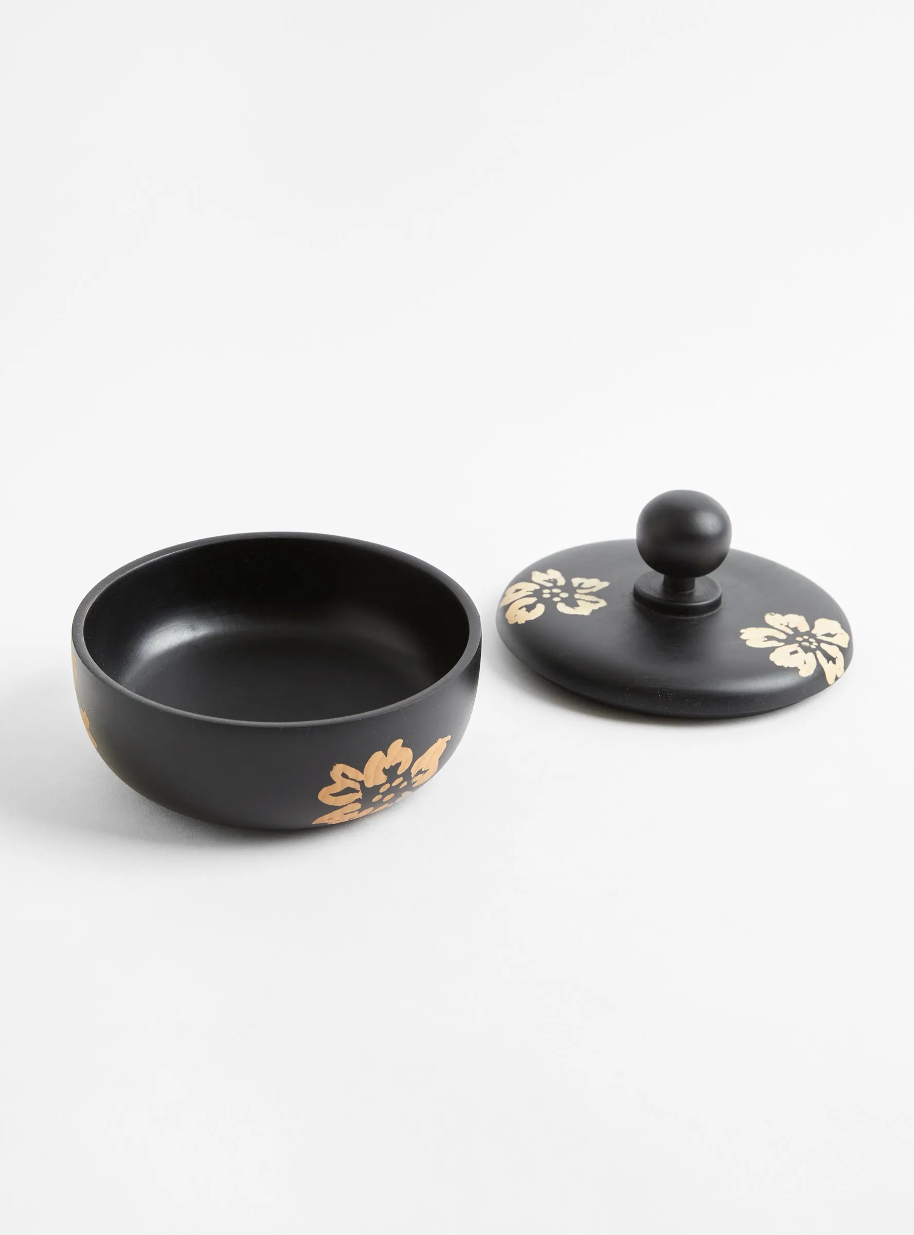 Ebony S Floral Bowl - Round Knob