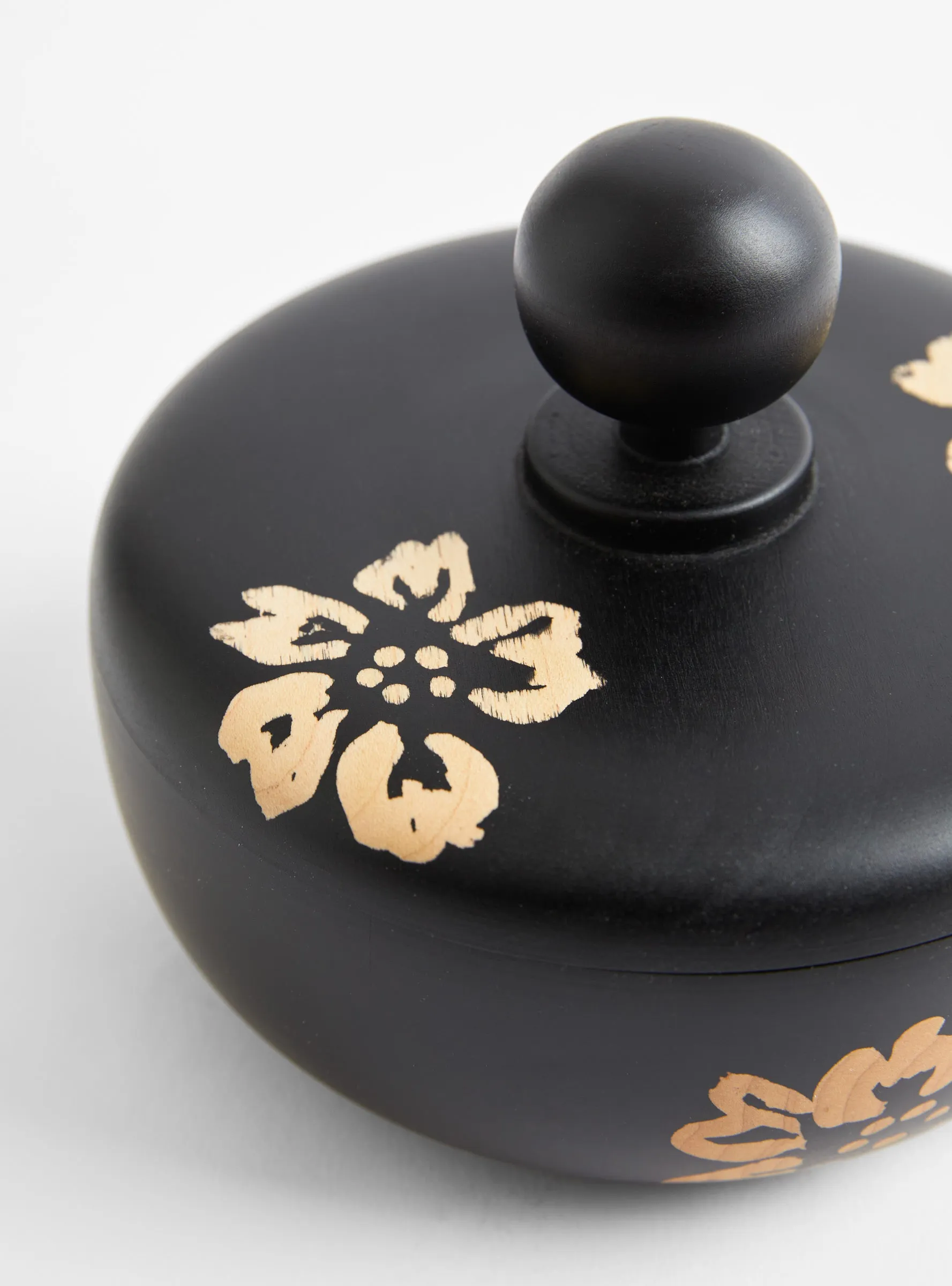 Ebony S Floral Bowl - Round Knob