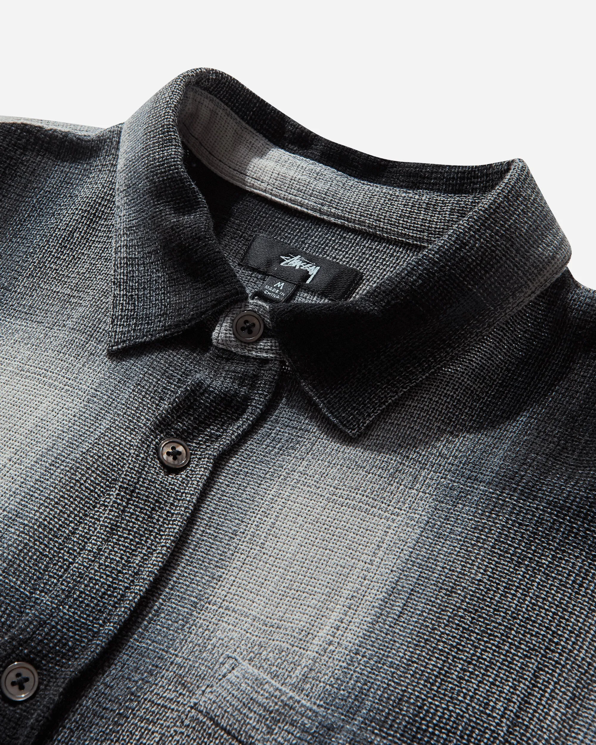 Men's Loose Weave Plaid Shirt Grey