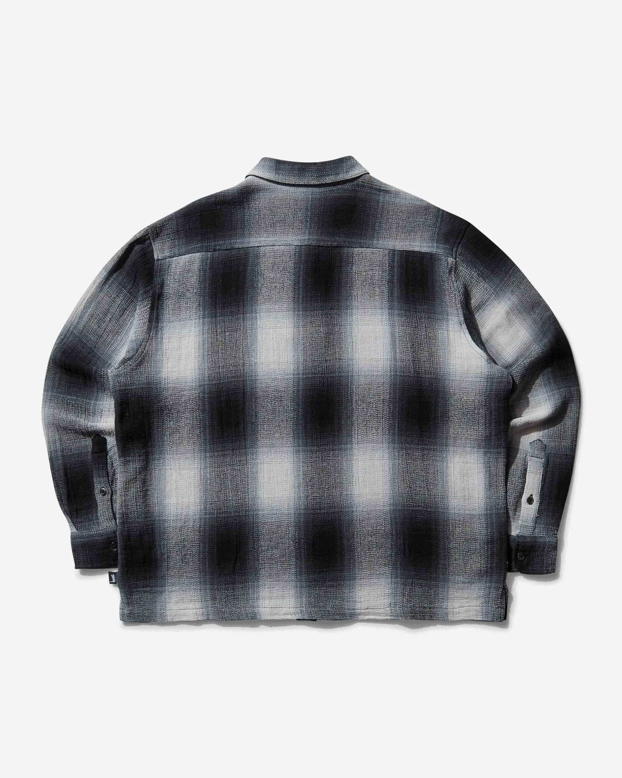 Men's Loose Weave Plaid Shirt Grey