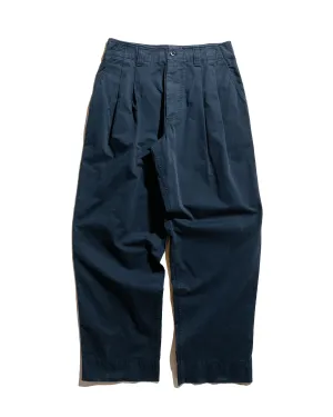 MHL Stitch Pleat Trouser Tough Cotton Twill Dark Ink