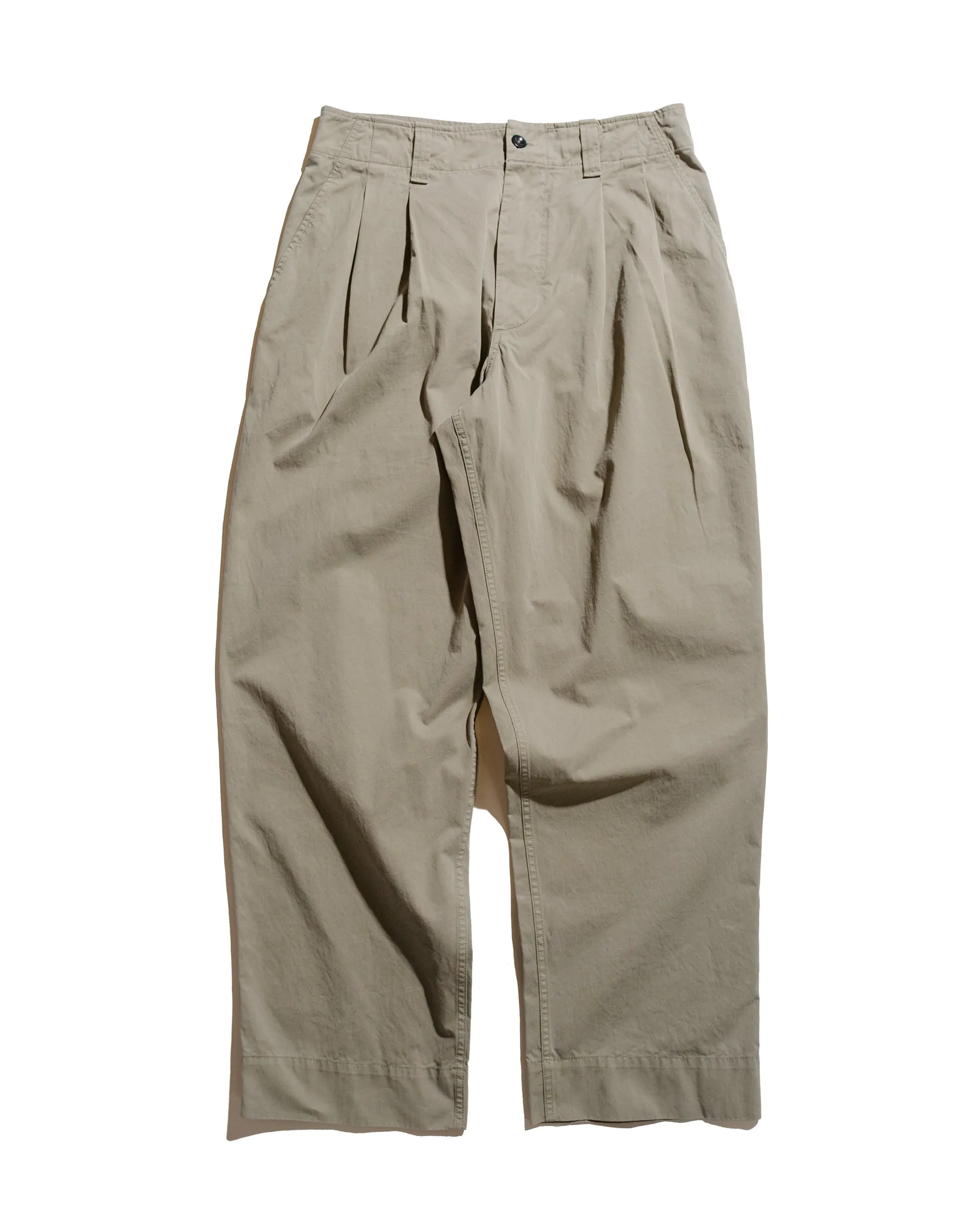 MHL Stitch Pleat Trouser Tough Cotton Twill Eucalyptus