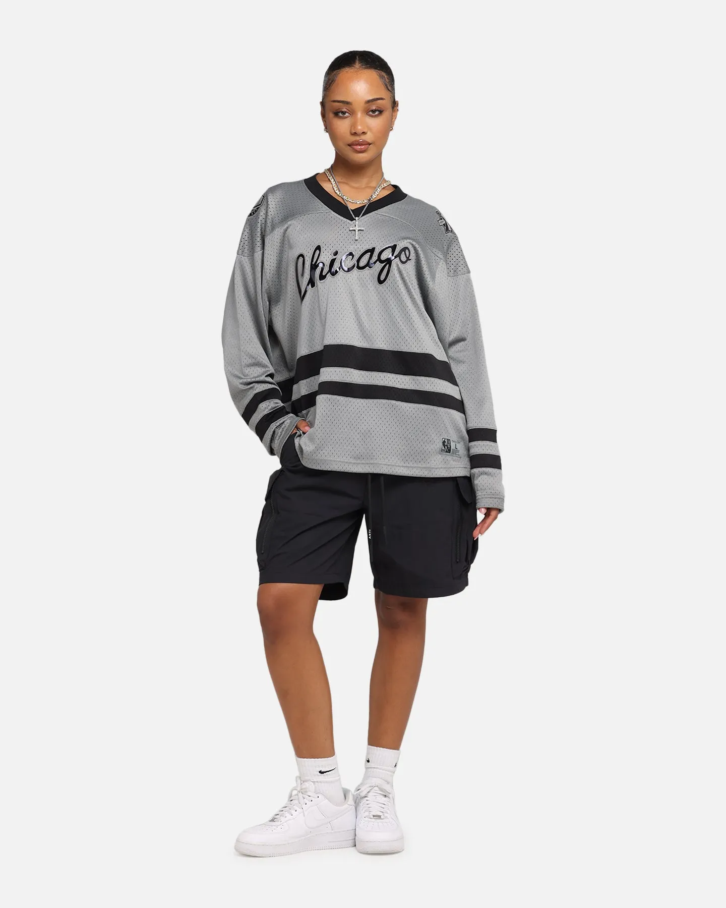 Mitchell & Ness Chicago Bulls Chrome Jersey Gunmetal Grey