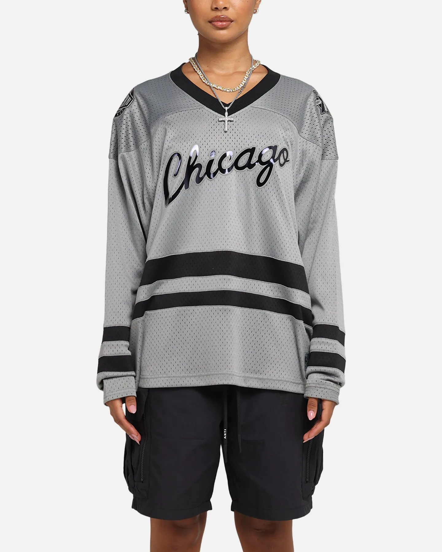 Mitchell & Ness Chicago Bulls Chrome Jersey Gunmetal Grey