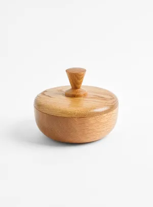 Oak S Bowl Container - Triangle Knob