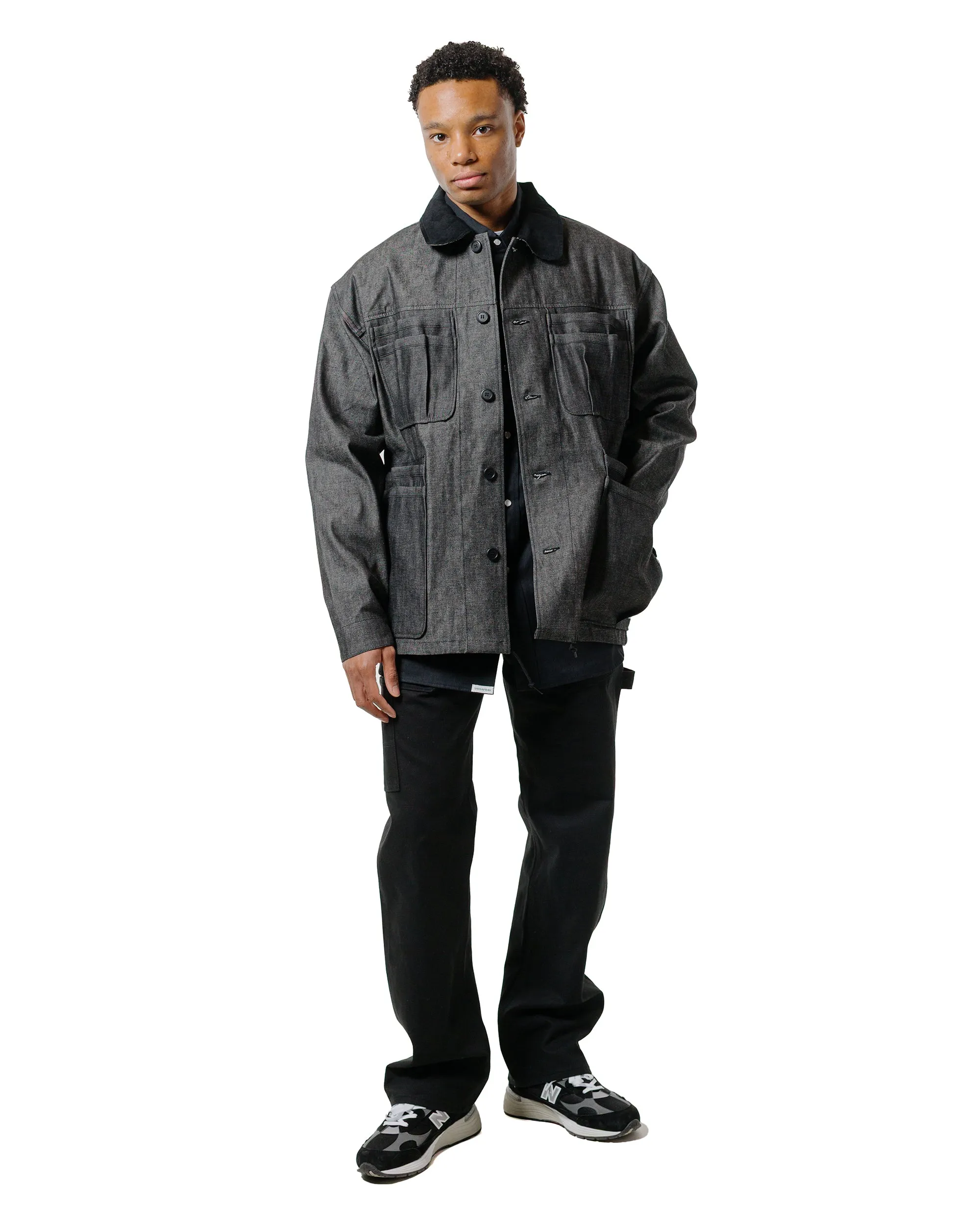 Sassafras Weeds Digger Shirt 6.5oz Herringbone Denim Black