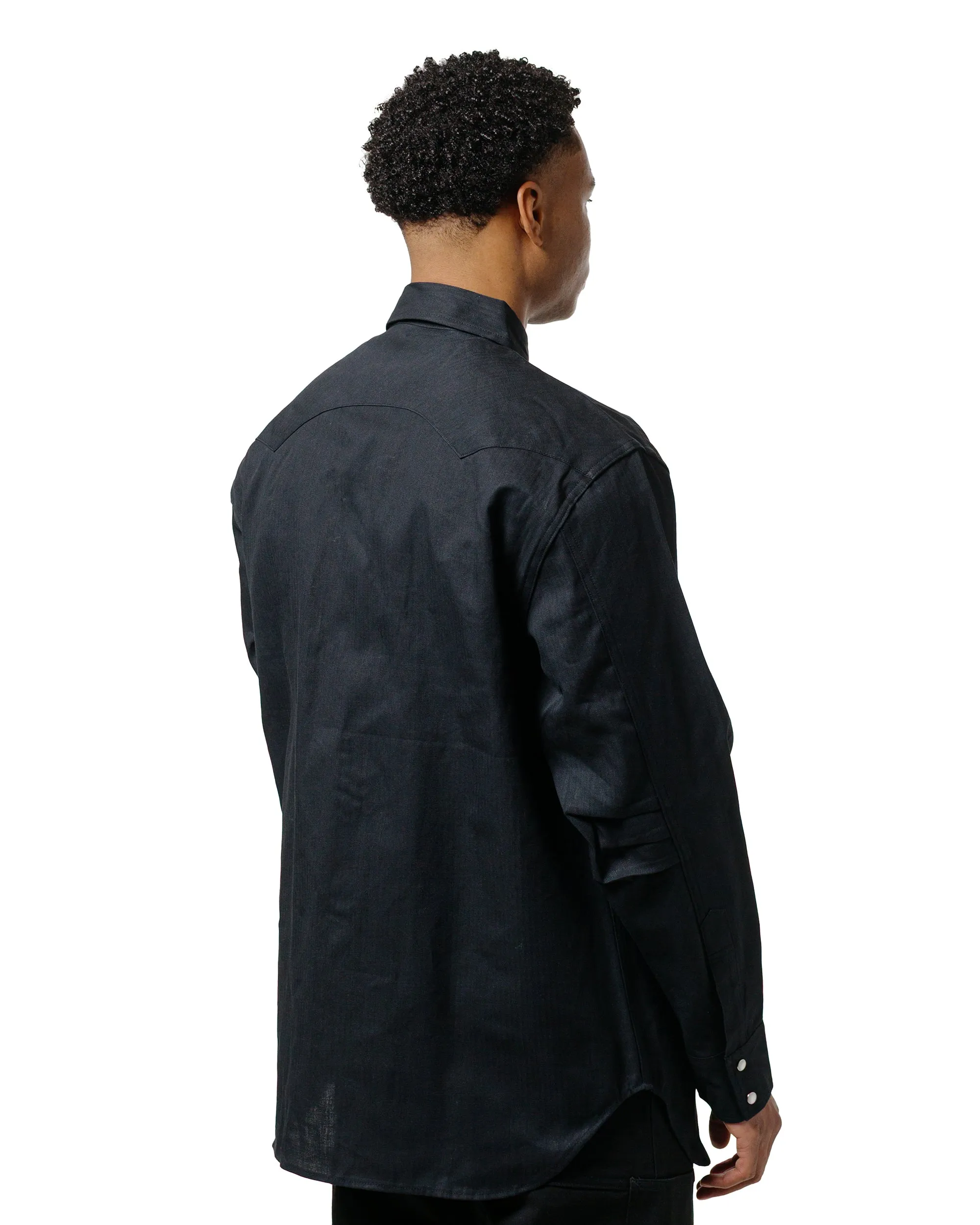 Sassafras Weeds Digger Shirt 6.5oz Herringbone Denim Black