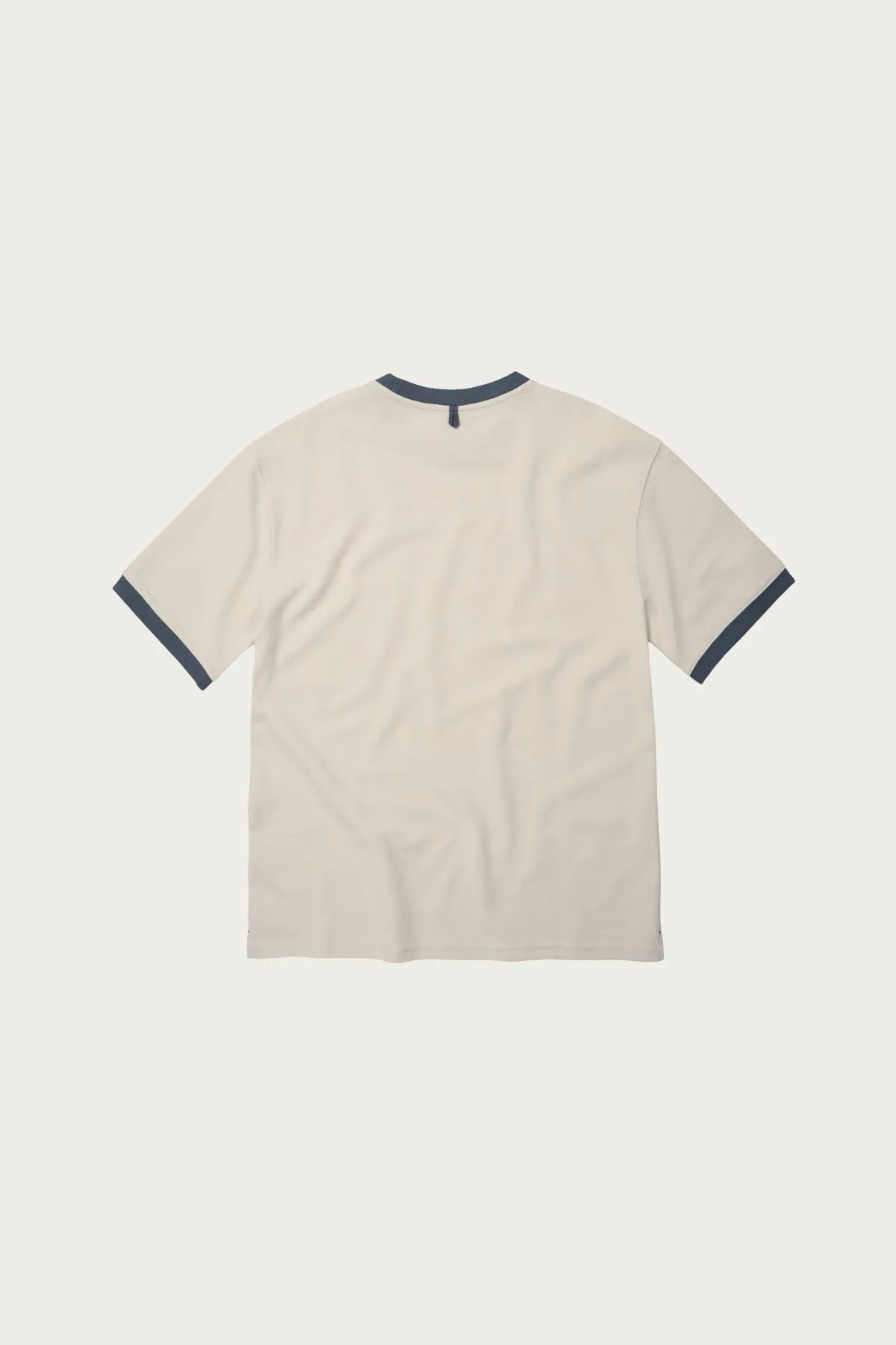 Terry Ringer Half Tee - Cream/Blue