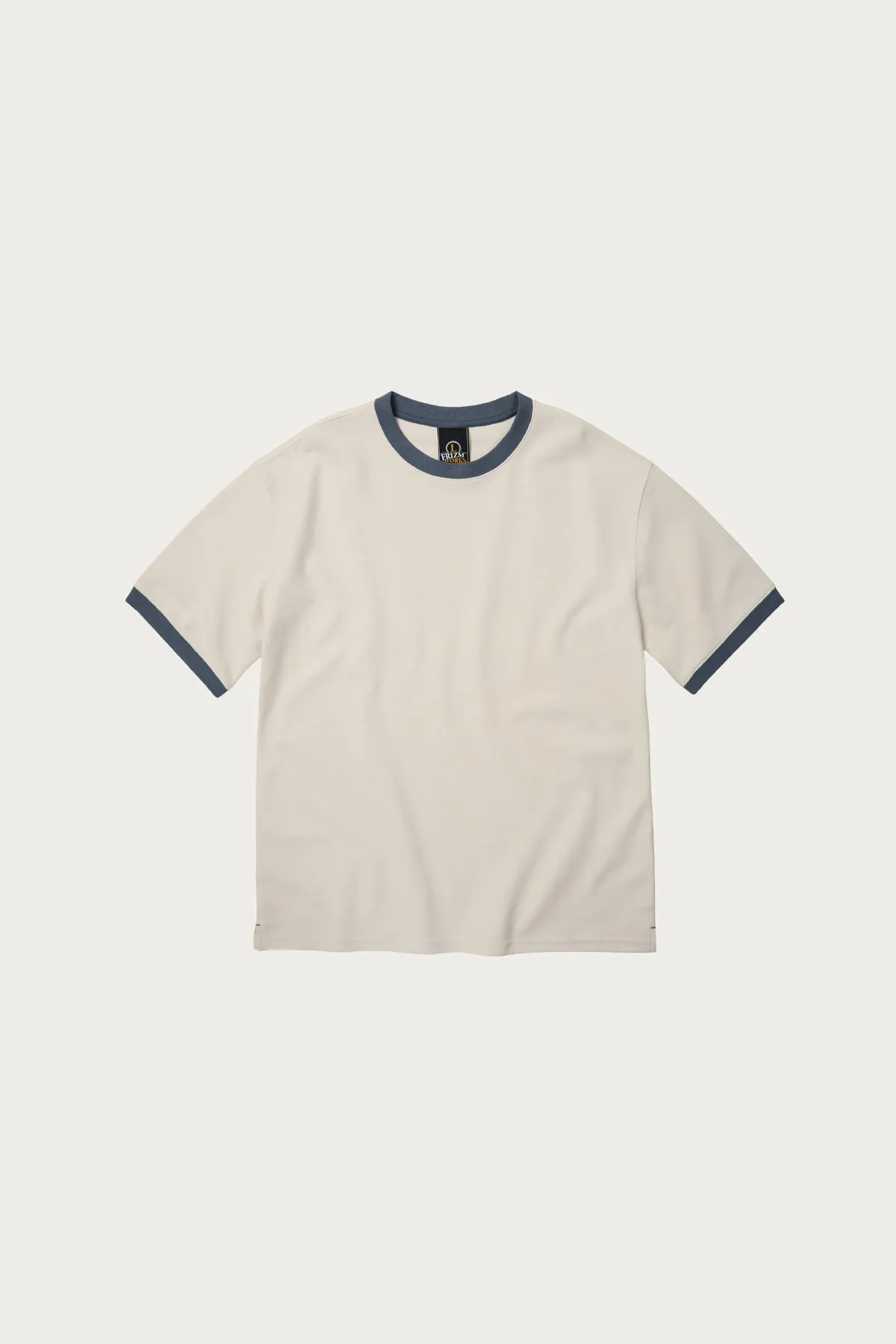 Terry Ringer Half Tee - Cream/Blue