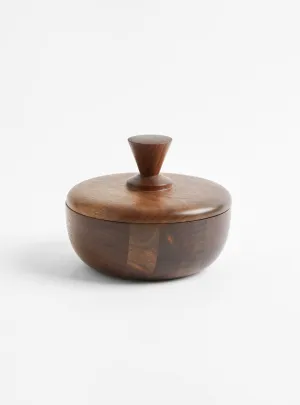 Walnut S Bowl Container - Triangle Knob