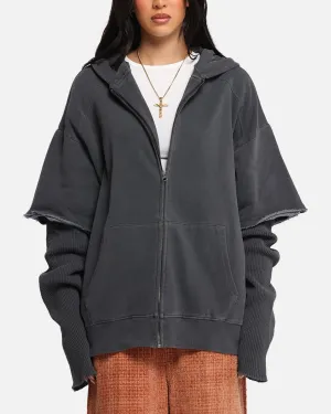 XXIII Hybrid Layered Hoodie Washed Black